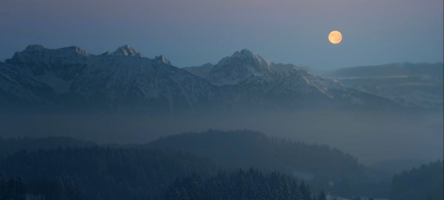 Full Moon and mountains